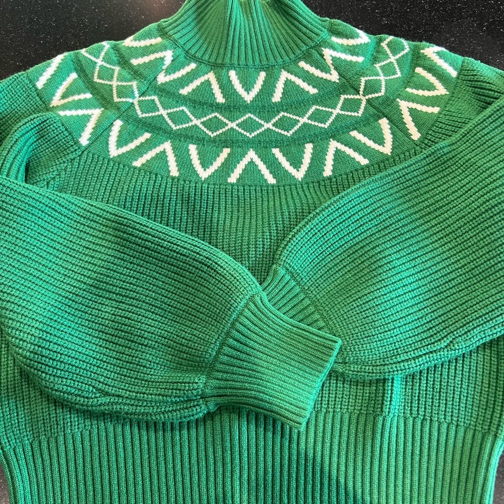 Varley Emerald Geometric Turtleneck Sweater